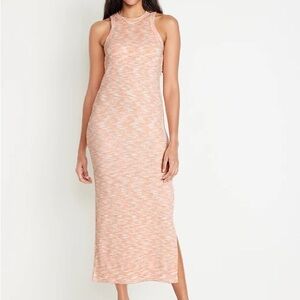 Women's Peach Sleeveless Maxi Dress